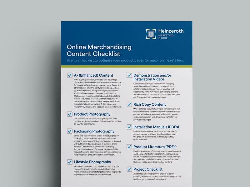 Online Merchandising Content Checklist