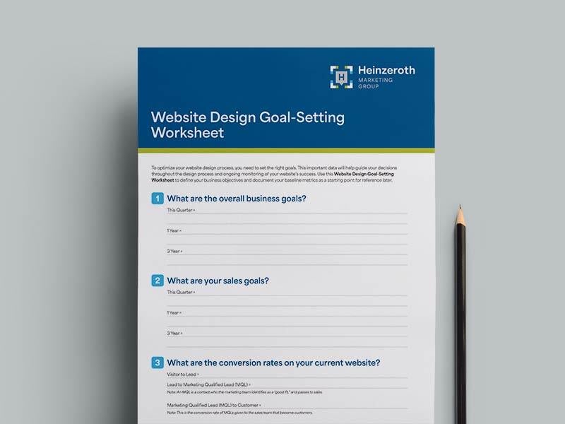 Website Design Goal Setting Worksheet